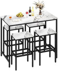 Yongchuang 5 Piece Bar Table and Chairs Set, 36" Hightop Table with Stools