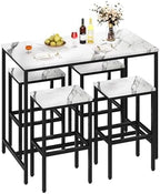 Yongchuang 5 Piece Bar Table and Chairs Set, 36" Hightop Table with Stools