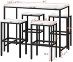 Yongchuang 5 Piece Bar Table and Chairs Set, 36" Hightop Table with Stools, alternate view 3