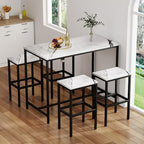 Yongchuang 5 Piece Bar Table and Chairs Set, 36" Hightop Table with Stools, alternate view 6