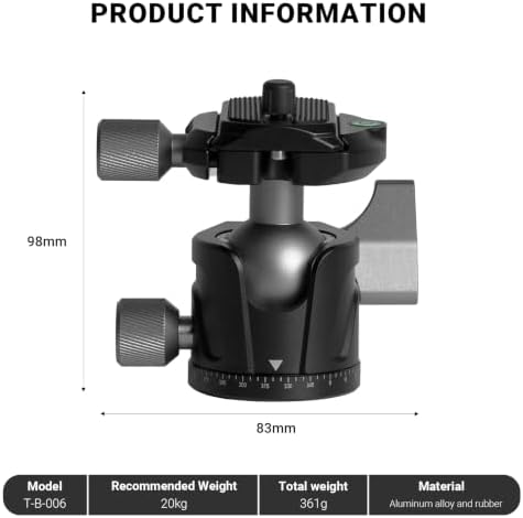 YUANYU Low Profile Camera Tripod Ball Head with Arca-Swiss, alternate view 7